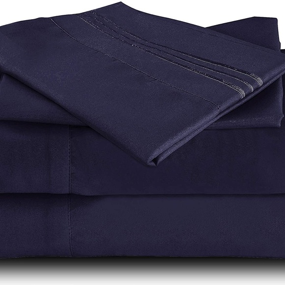 Lux Bed Sheet Set - King size- Navy - Picture 6 of 7